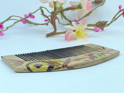 Japanese Geisha Comb Kushi Hairpiece Kanzashi Makie handmade GS524