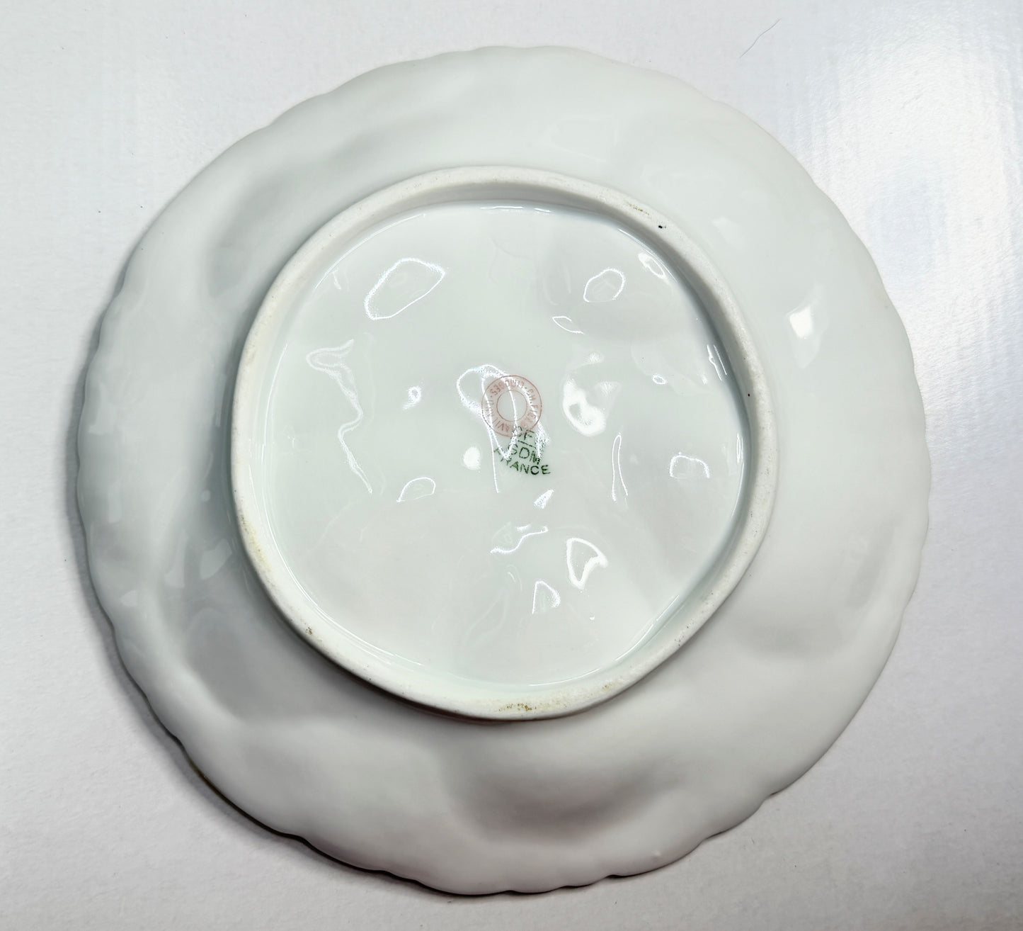 Charles Field Haviland Limoges Oyster Plate Pink Floral Gilt Scalloped 7.5” A750