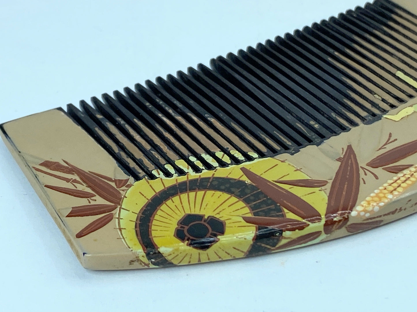 Japanese Geisha Comb Kushi Hairpiece Kanzashi Makie handmade GS524