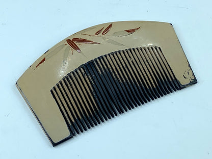 Japanese Geisha Comb Kushi Hairpiece Kanzashi Makie handmade GS524
