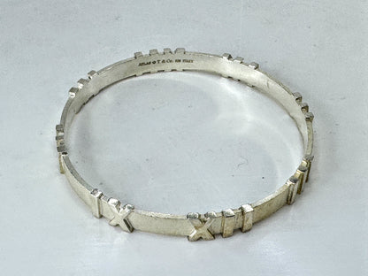 Vintage Tiffany & Co. Atlas Roman letter Sterling Silver Bangle Bracelet JR2088