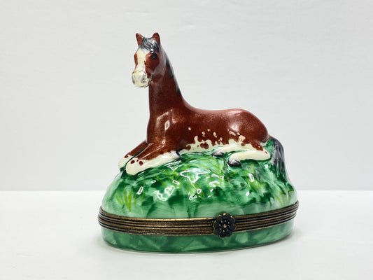 Limoges Horse Trinket Box – Peint Main France, BRC No. 4, Vintage A726