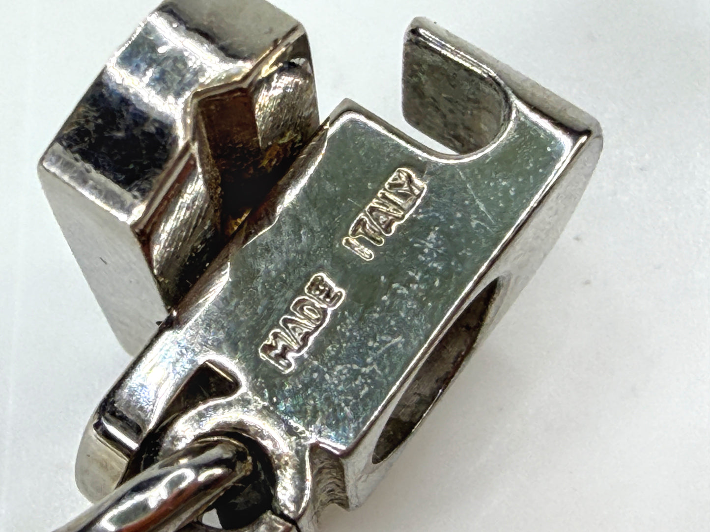 Vintage Salvatore Ferragamo Gancini Link Bracelet Silver Tone Italy GS883