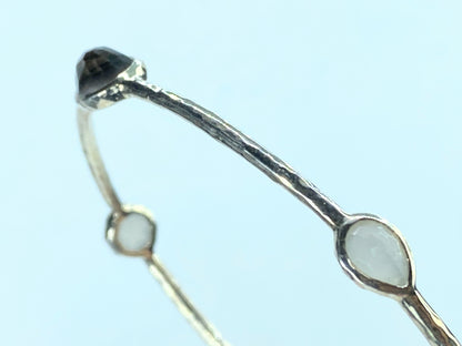 Ippolita Quartz & Mother Of Pearl Five Station Hammered Bracelet 8" 10.3g JR687