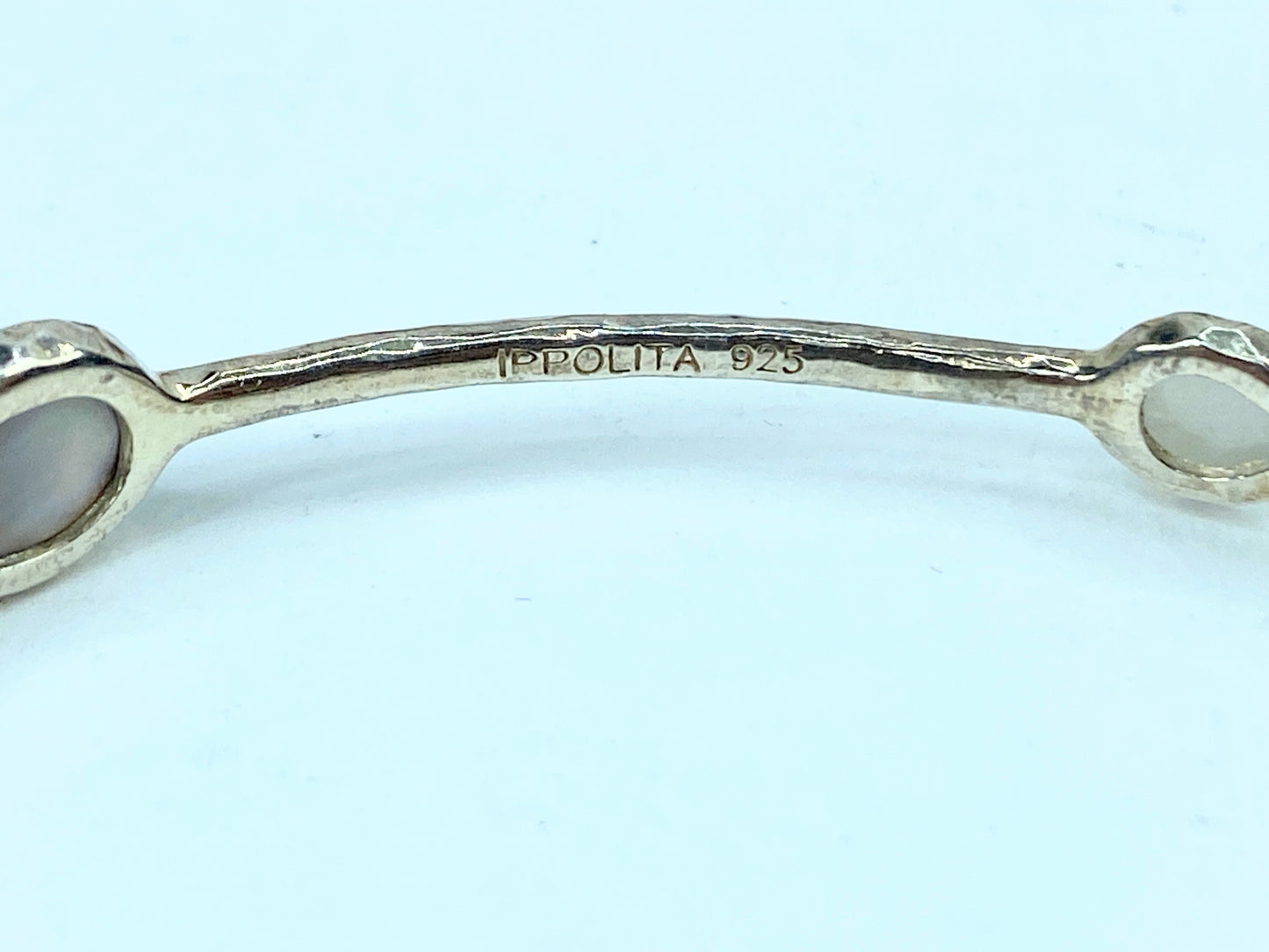 Ippolita Quartz & Mother Of Pearl Five Station Hammered Bracelet 8" 10.3g JR687