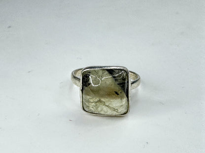 Handmade Green Tourmaline gemstone Sterling Silver Ring Size 7.5  3g s7.5 JR2091