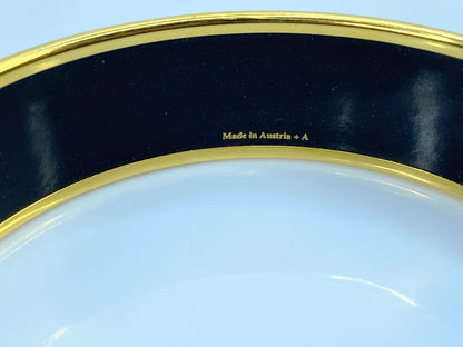 Hermès Black Wide Enamel Cheval Et Harnais Bangle 20mm 8" GS549