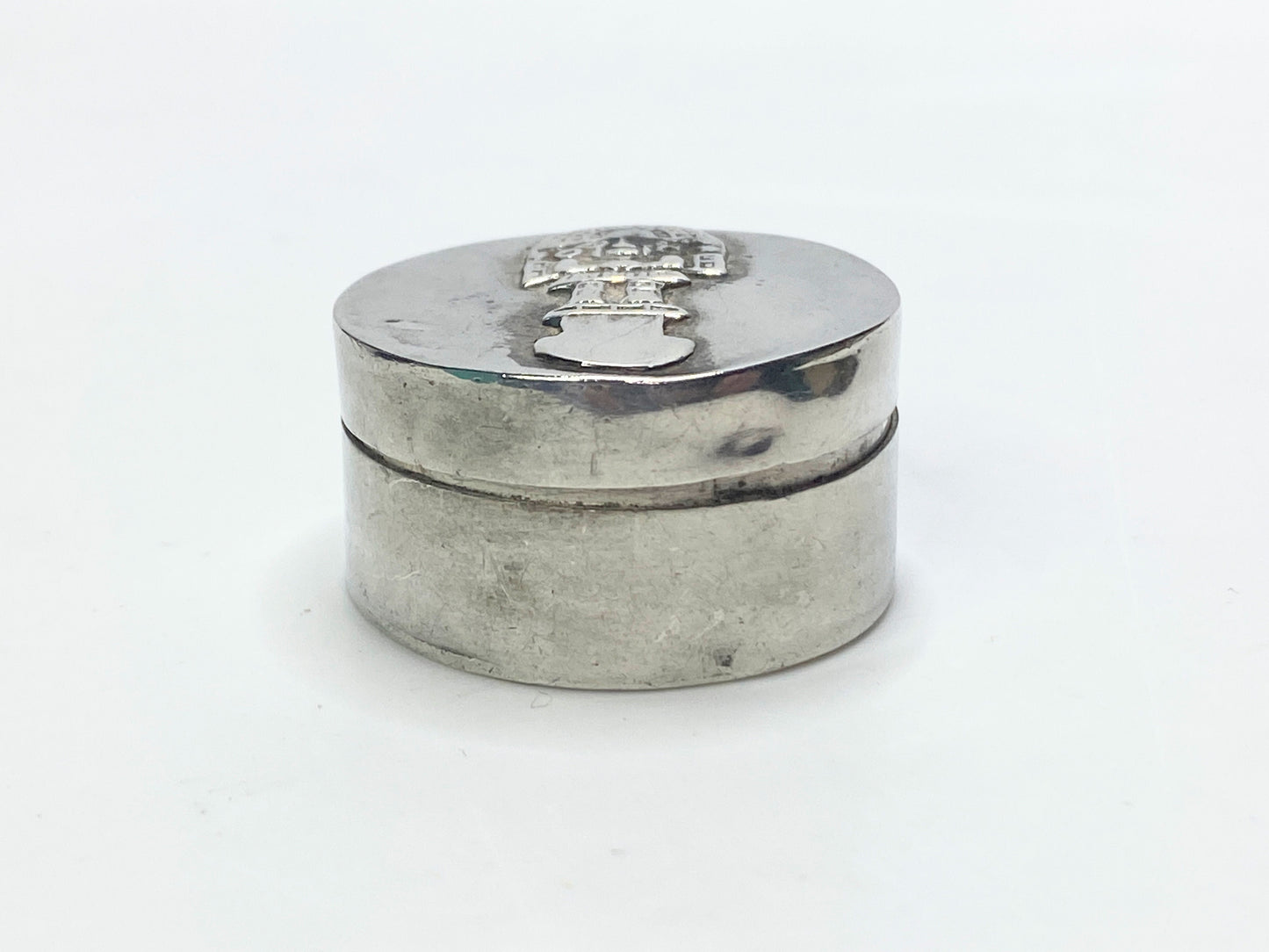 Vintage Aztec / Mesoamerican iconography Sterling Silver Trinket Box 12g SS134