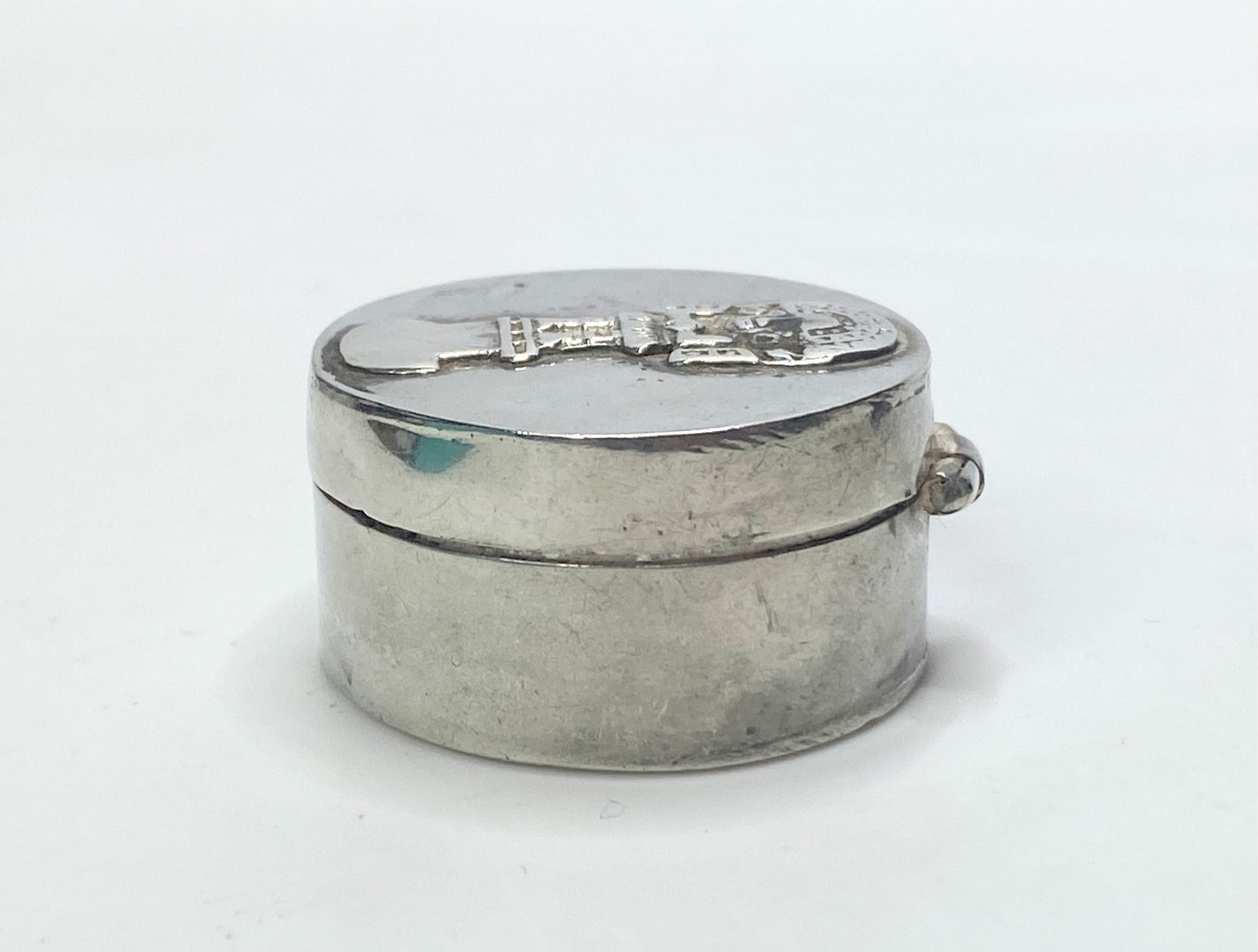 Vintage Aztec / Mesoamerican iconography Sterling Silver Trinket Box 12g SS134