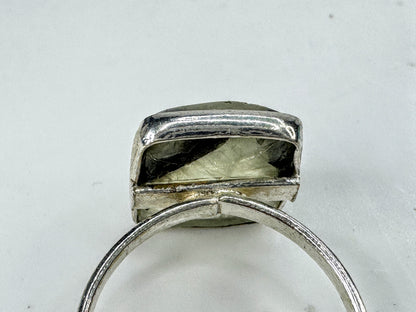 Handmade Green Tourmaline gemstone Sterling Silver Ring Size 7.5  3g s7.5 JR2091