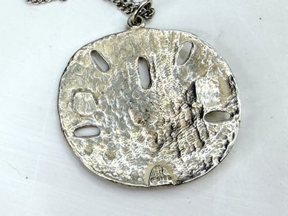 Retired James Avery Sterling Silver 1.75" Large Sand Dollar SS Necklace JR1984