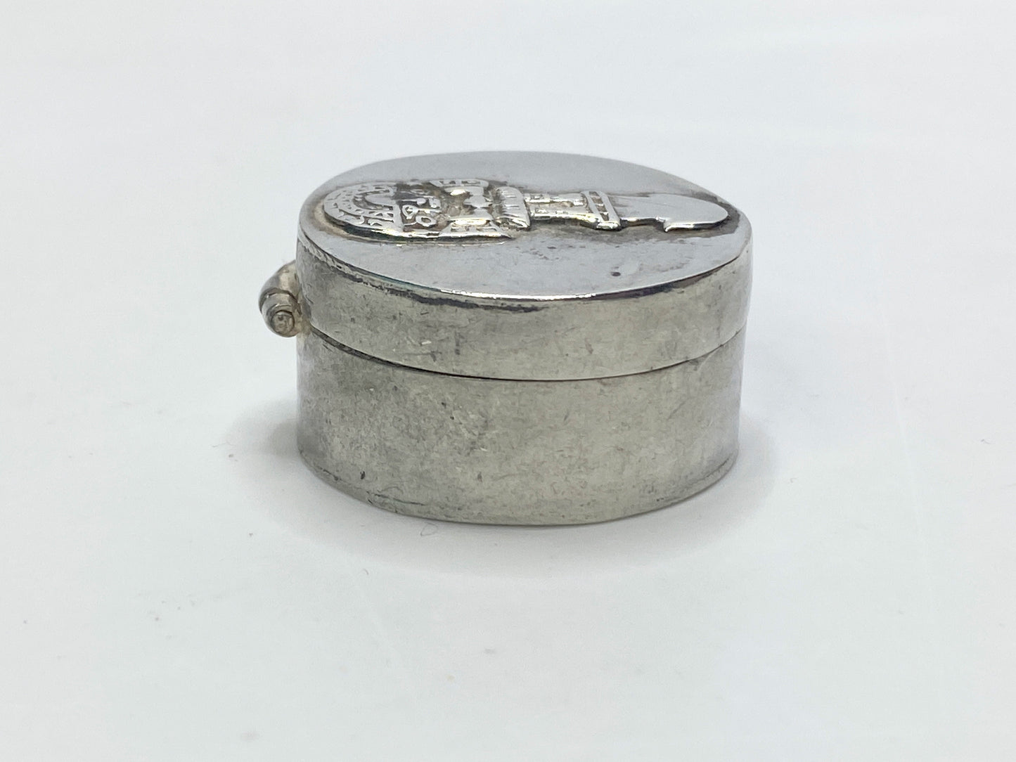 Vintage Aztec / Mesoamerican iconography Sterling Silver Trinket Box 12g SS134
