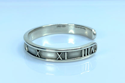 Sterling Silver Roman Numeral Cuff Bracelet JR715