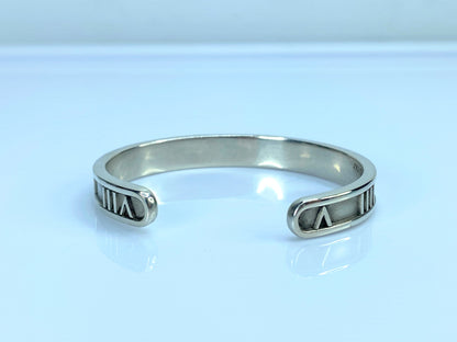 Sterling Silver Roman Numeral Cuff Bracelet JR715