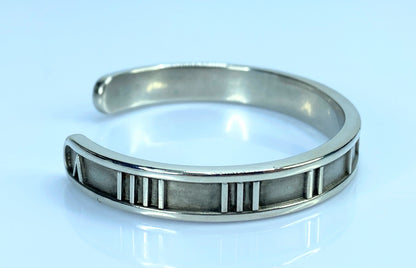 Sterling Silver Roman Numeral Cuff Bracelet JR715