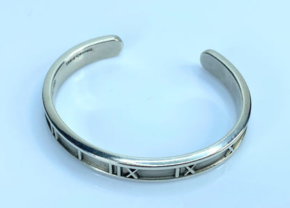 Sterling Silver Roman Numeral Cuff Bracelet JR715