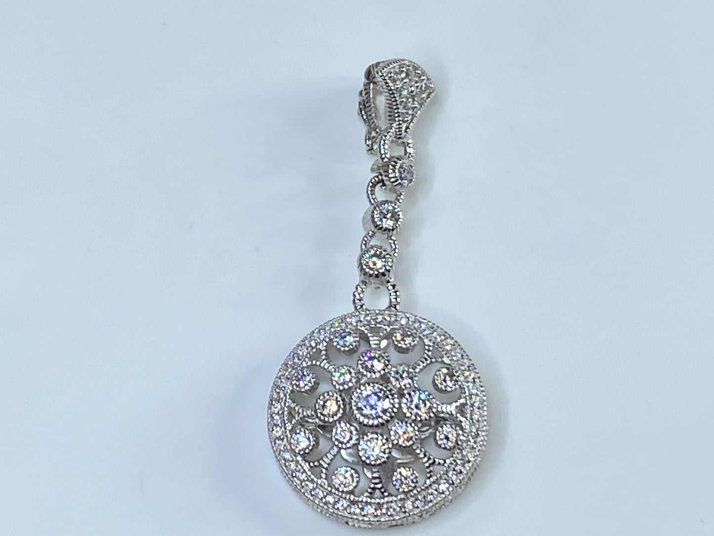 Judith Ripka CZ Sterling Silver lavalier Drop Pendant 8.0g JR9056