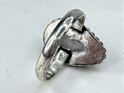 Vintage Sterling Silver Rainbow Moonstone Statement Ring 13.8g Size 7 JR2093