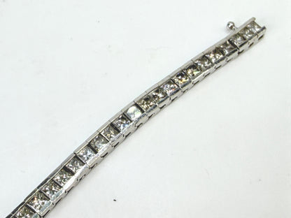 14K White Gold 11.5ctw Princess Diamond Tennis Bracelet 7" 15.2g  JR1990