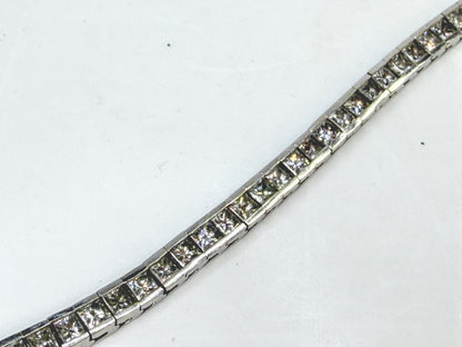 14K White Gold 11.5ctw Princess Diamond Tennis Bracelet 7" 15.2g  JR1990