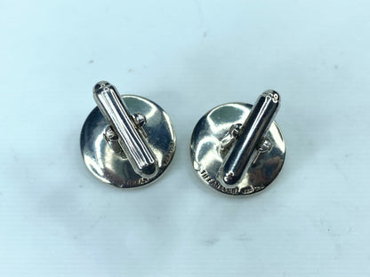 Tiffany & Co. 18k Thread Sterling Sterling Silver Button Shaped Cufflinks JR9579