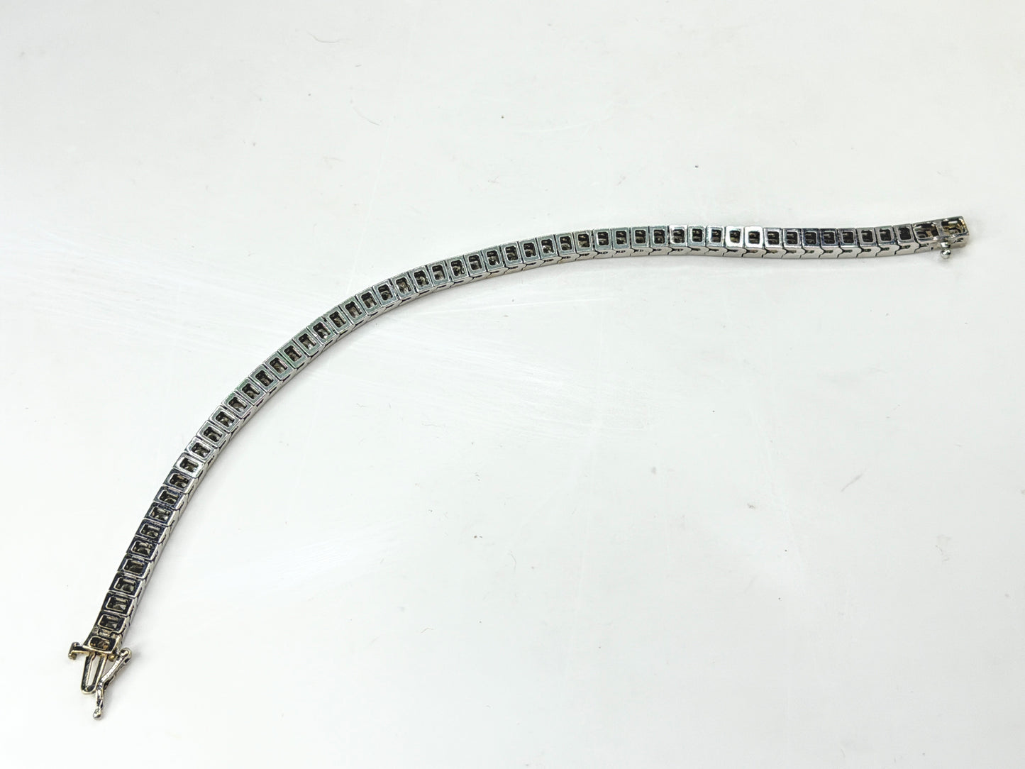 14K White Gold 11.5ctw Princess Diamond Tennis Bracelet 7" 15.2g  JR1990