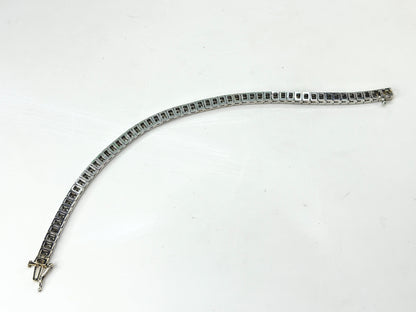 14K White Gold 11.5ctw Princess Diamond Tennis Bracelet 7" 15.2g  JR1990