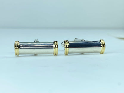 Tiffany & Co Estate Cufflinks 18k Gold Sterling Silver 10.5g JR9569