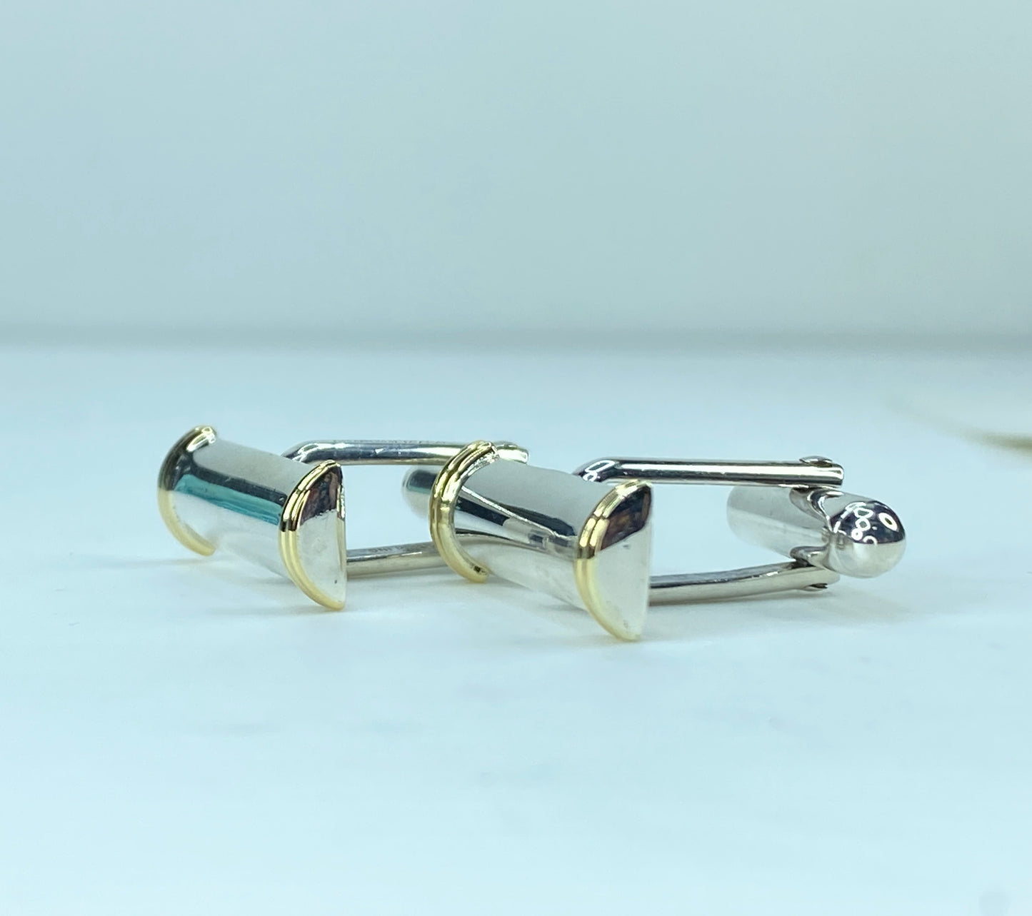 Tiffany & Co Estate Cufflinks 18k Gold Sterling Silver 10.5g JR9569