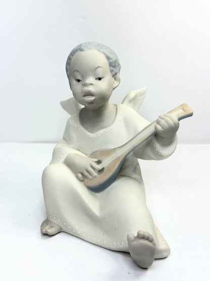 Matte Lladro Black Legacy Collection Angel Boy with Mandolin #4537 A769