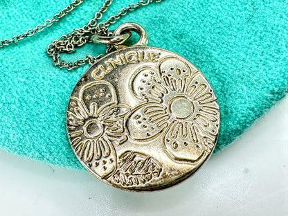 Rare Tiffany & Co. Clinique Floral Sterling Silver Necklace 16" 5.8g JR2099