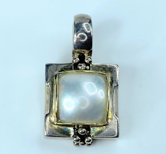 Michael Dawkins 14K Sterling 925 Mabe Pearl pendant 8.0g JR9062