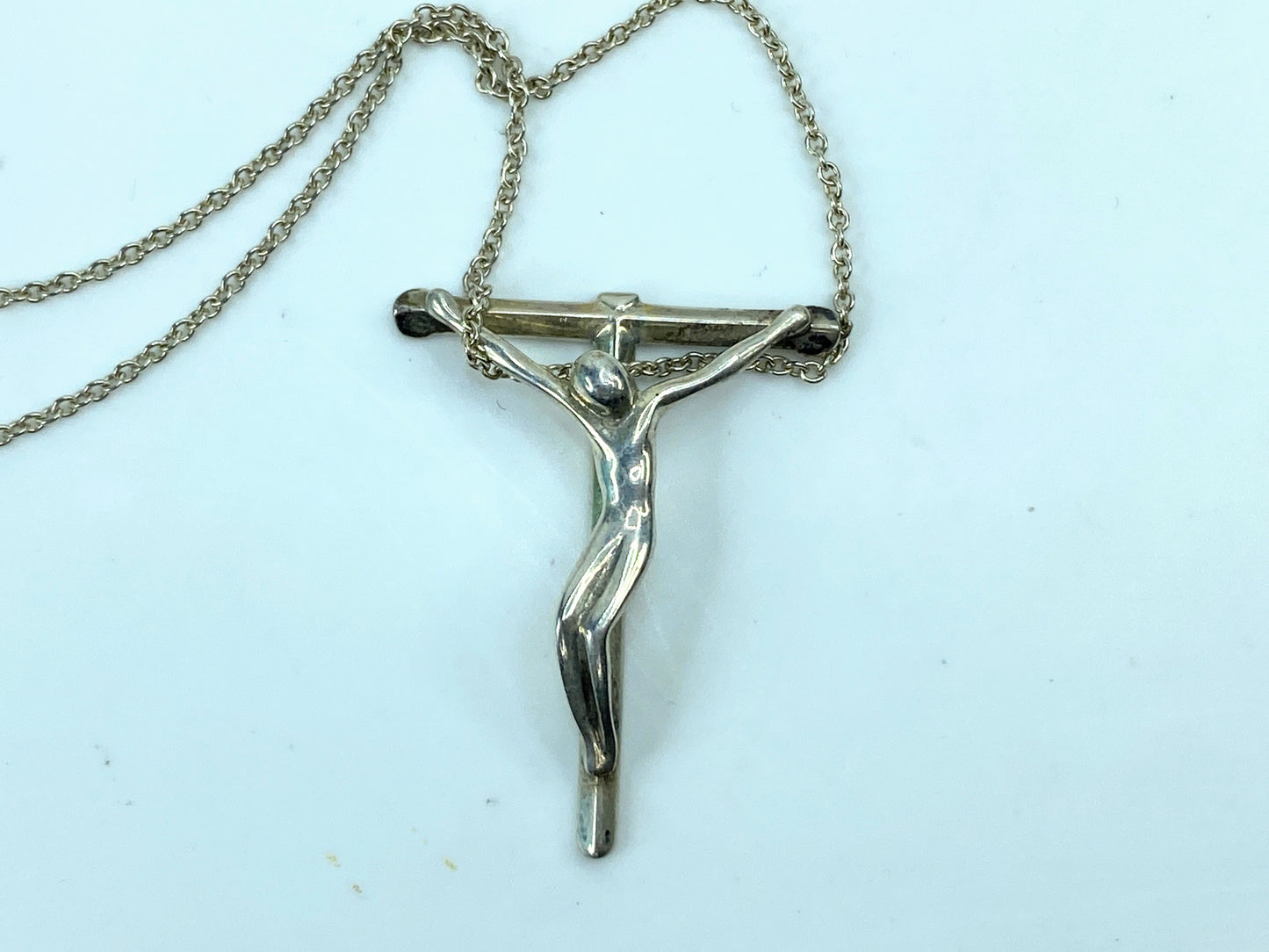 Tiffany & Co Elsa Peretti Crucifix Christ on Cross Necklace Larger Pendant JR718