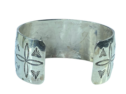 Old Indian Sterling inlay Turquoise Spiny Oyster cuff bangle