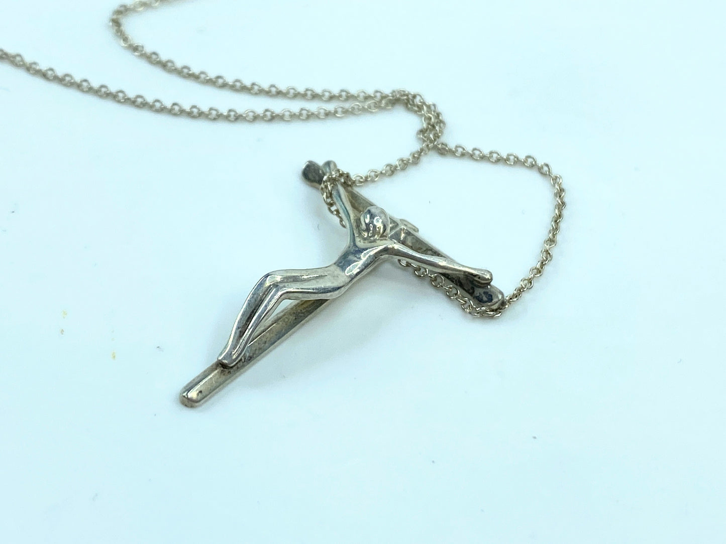 Tiffany & Co Elsa Peretti Crucifix Christ on Cross Necklace Larger Pendant JR718