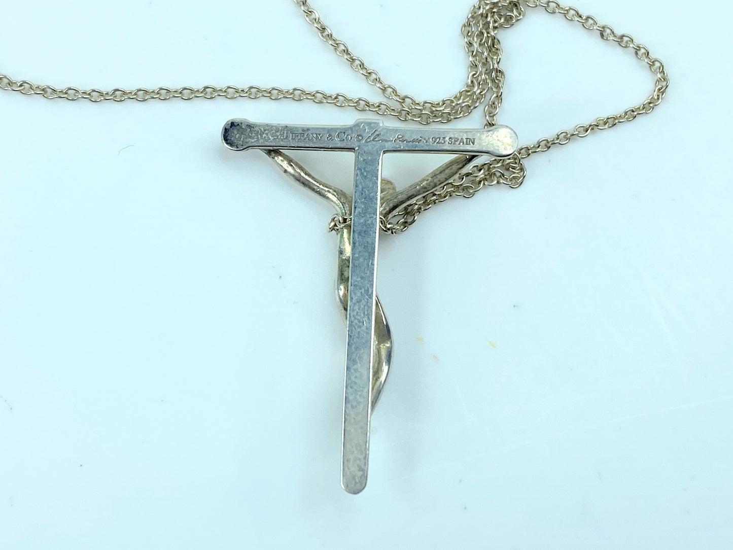 Tiffany & Co Elsa Peretti Crucifix Christ on Cross Necklace Larger Pendant JR718