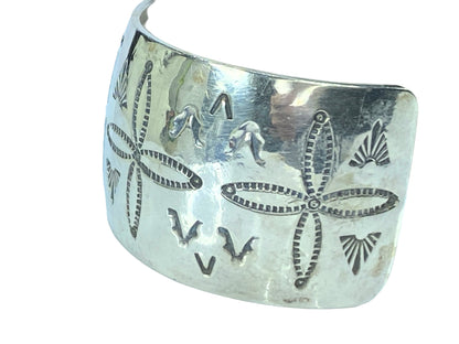 Old Indian Sterling inlay Turquoise Spiny Oyster cuff bangle