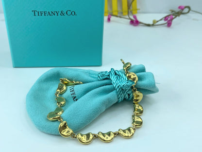 TIFFANY & Co. Elsa Peretti 18K Yellow Gold BEAN© Link Bracelet 7.5" 30g JR719