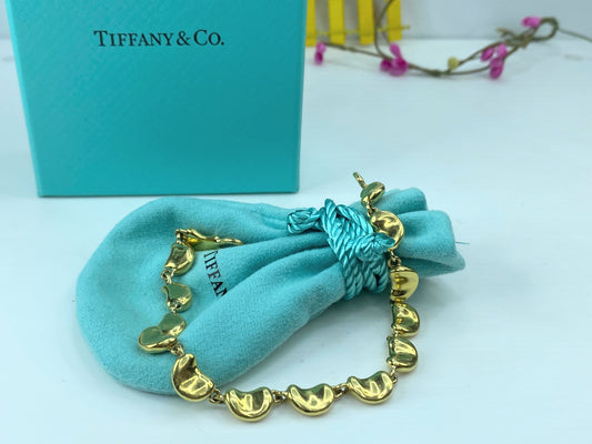 TIFFANY & Co. Elsa Peretti 18K Yellow Gold BEAN© Link Bracelet 7.5" 30g JR719