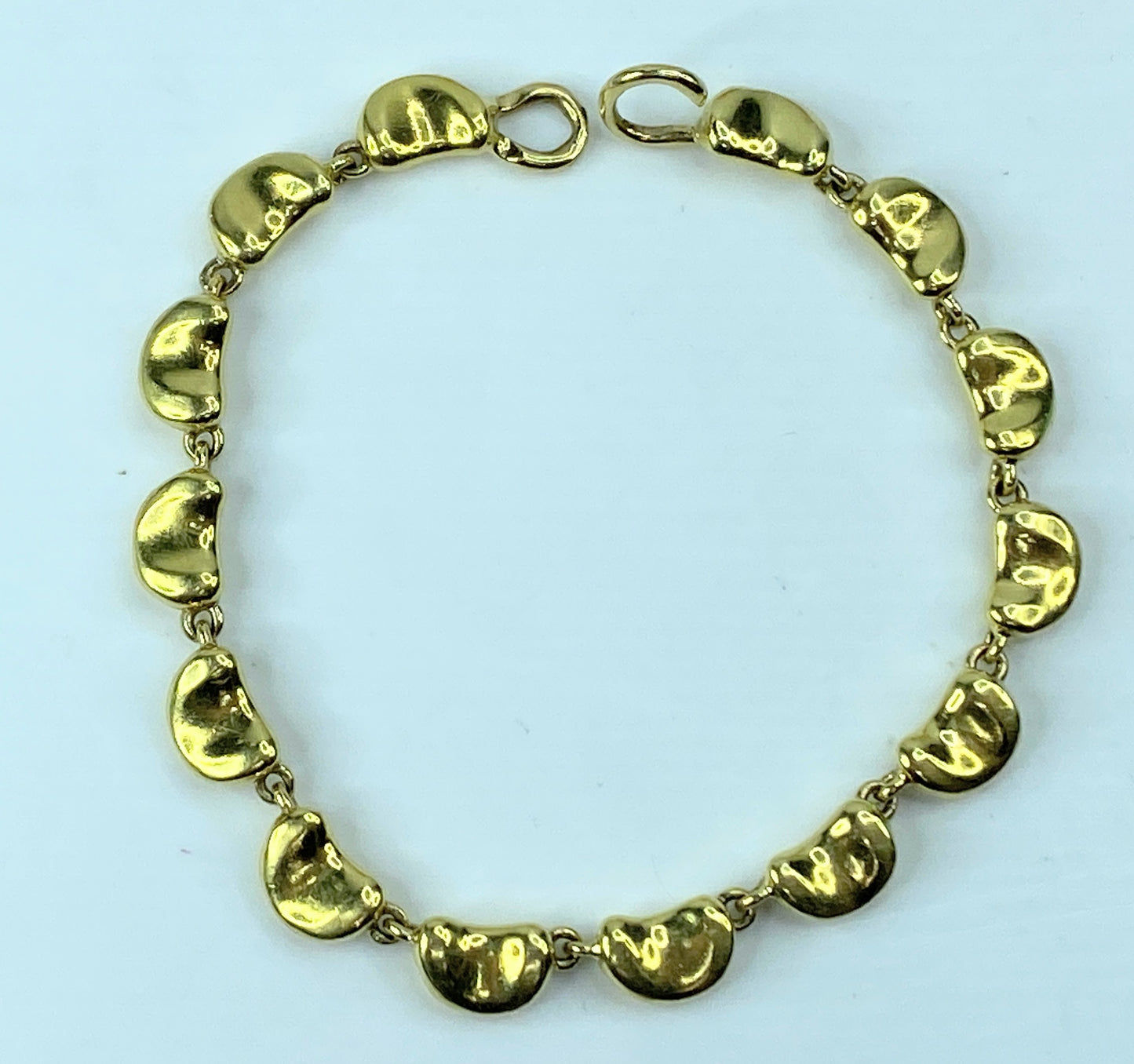 TIFFANY & Co. Elsa Peretti 18K Yellow Gold BEAN© Link Bracelet 7.5" 30g JR719