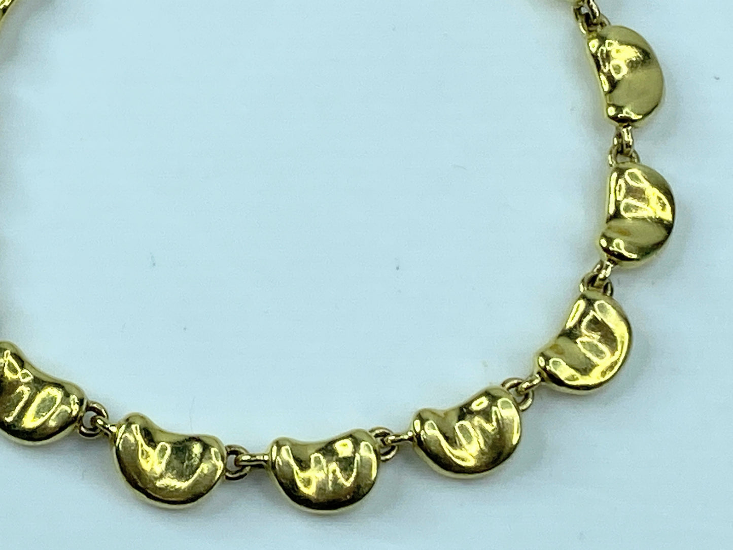TIFFANY & Co. Elsa Peretti 18K Yellow Gold BEAN© Link Bracelet 7.5" 30g JR719