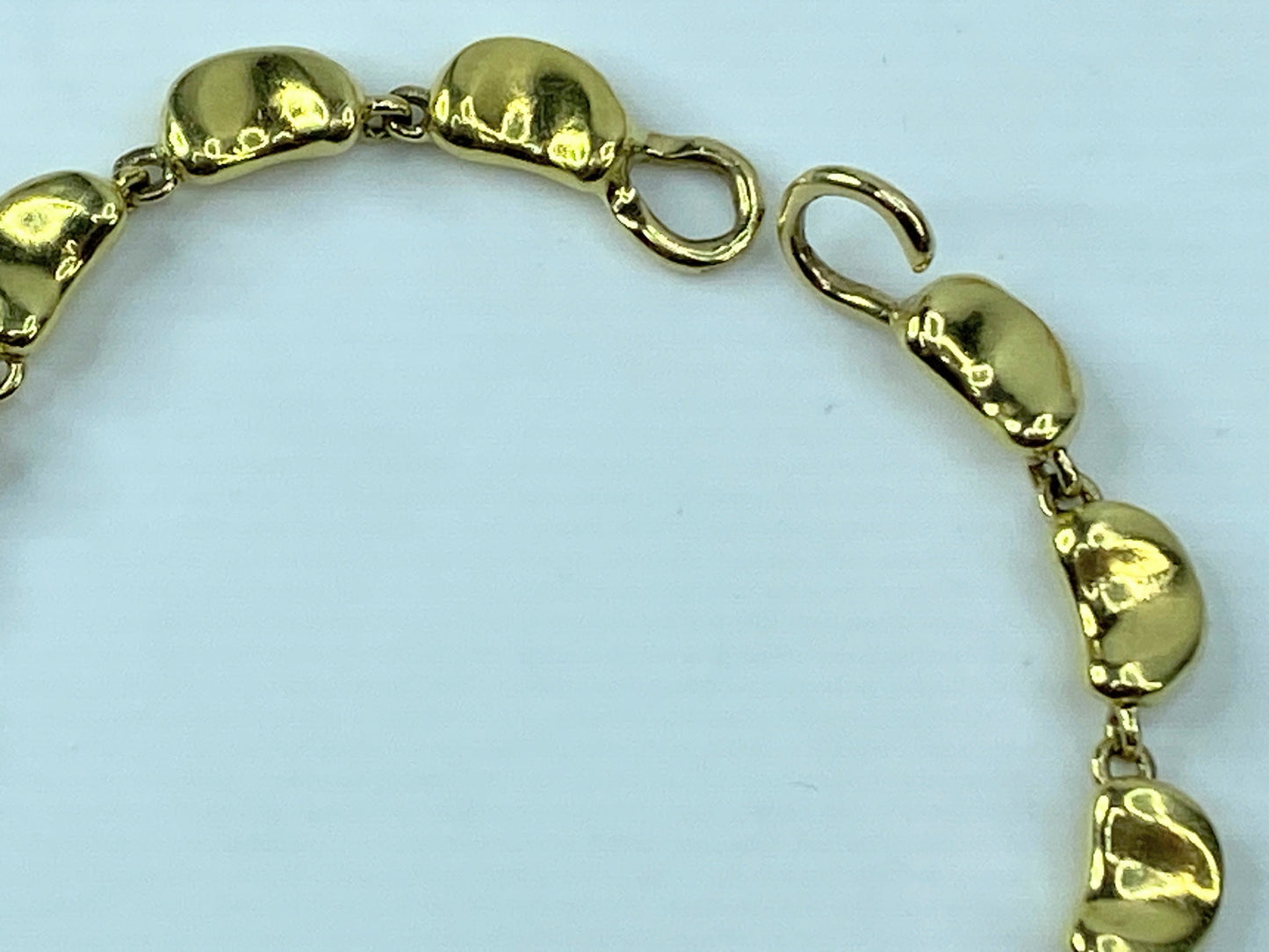 TIFFANY & Co. Elsa Peretti 18K Yellow Gold BEAN© Link Bracelet 7.5" 30g JR719
