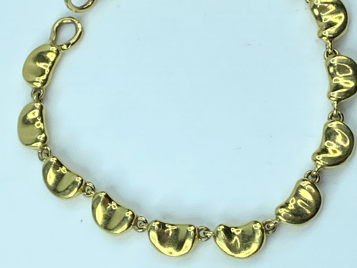 TIFFANY & Co. Elsa Peretti 18K Yellow Gold BEAN© Link Bracelet 7.5" 30g JR719