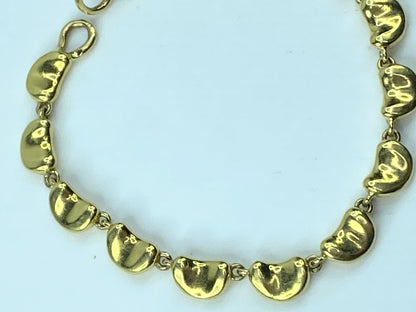 TIFFANY & Co. Elsa Peretti 18K Yellow Gold BEAN© Link Bracelet 7.5" 30g JR719