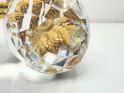 Swarovski Crystal Pineapple Gold Metal Polished leaves! Free Standing Décor S258