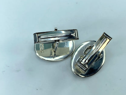 Tiffany & Co. 1995 925 Sterling Silver Oval Striped Cufflinks 10.9g JR9572