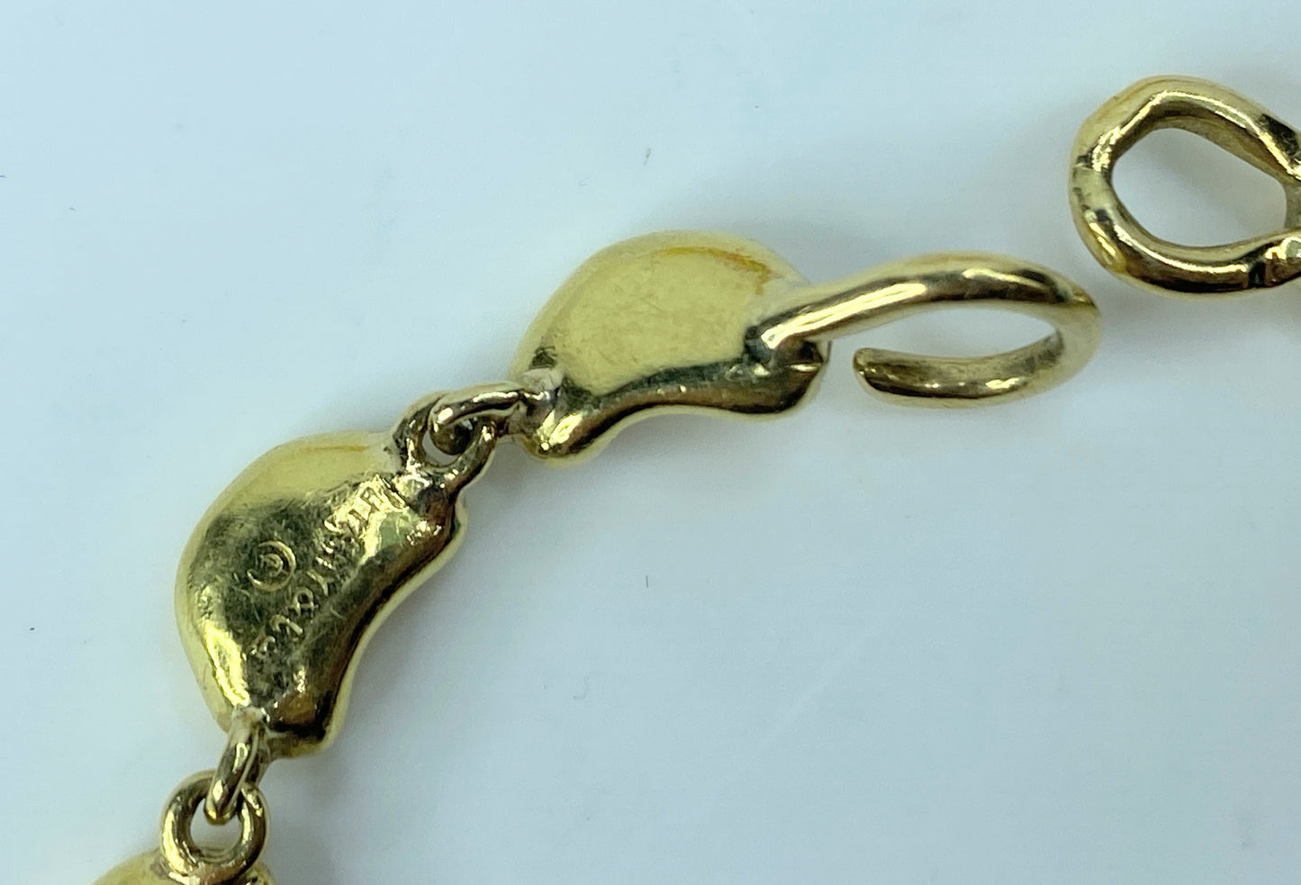 TIFFANY & Co. Elsa Peretti 18K Yellow Gold BEAN© Link Bracelet 7.5" 30g JR719