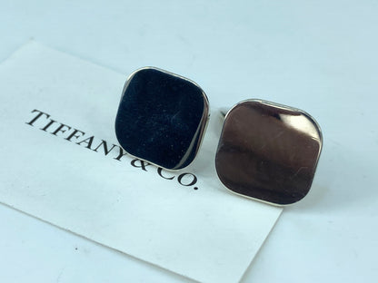 Tiffany & Co Sterling silver Plain Square Cushion top cufflink 14.2g JR9573