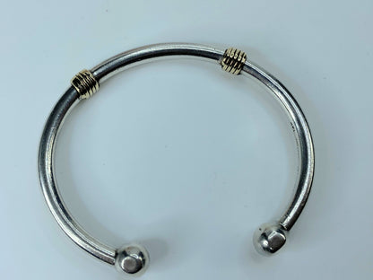 Tiffany & Co. 18K yellow Gold coil wrapped sterling Silver Cuff Bracelet JR142