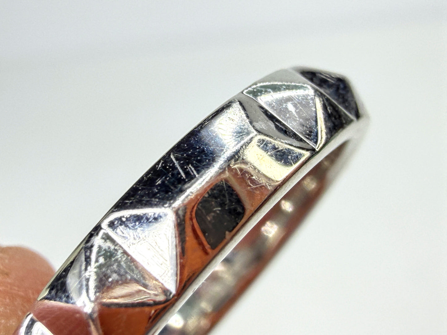 Tiffany & Co. Platinum 950 geometric 4mm Wedding Band Ring Size 9.75 9.5g JR1994
